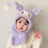 ราคา ผ้าพันคอยาวSANRIO แบบตุ๊กตาคุโรมิ พร้อมหมวกเด็กนุ่มๆ กันลมฤดูหนาว (57501467377)