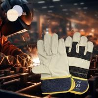 ราคา MOSSMA ถุงมือเชื่อม อุปกรณ์ช่างเชื่อมสวมใส่ป้องกัน Mittens เครื่องมือ Antiskid หนังสบายทํางานปลอดภัยถุงมือ Workplace (50651843139)