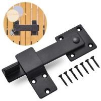 ราคา ตะไคร่น้ํา สลักประตูพลิก ล็อคประตูโรงนาเหล็กคาร์บอนสีดํา ฮาร์ดแวร์ความปลอดภัยชนบท 5 5 นิ้ว 360 องศาหมุนความปลอดภัยประตูล็อครั้ว (48101276691)