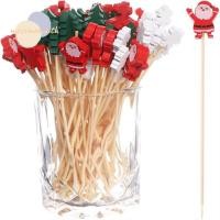 ราคา MOSSMA 50 100 ชิ้นไม้จิ้มฟันคริสต์มาส Santa Claus Snowman ผลไม้คริสต์มาส Picks ต้นคริสต์มาสตกแต่งคริสต์มาสทิ้งสลัดผลไม้ไม้ไผ่ Sticks ขนม (40525934821)