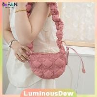 ราคา กระเป๋าทรงเมฆจีบ กระเป๋าผู้หญิง กระเป๋าผ้าฝ้ายเกาหลี กระเป๋าผ้าฝ้ายแบบมีฟอง กระเป๋าสะพายข้าง กระเป๋าสะพายข้างลำลอง LuminousDew (47051843965)