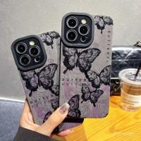 ราคา เหมาะสําหรับ ไอโฟน1213171511161415Pro14plus16plusXSMAXX คลาสสิกผีเสื้อสีเทาพื้นหลังเคสโทรศัพท์โดยใช้วัสดุหนังหรูหรากันกระแทกกันกระแทกกันกระแทก S7YS (50500712097)