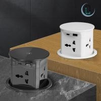 ราคา AT ยกโต๊ะพลังงานอัตโนมัติ Pop Up ซ็อกเก็ตลิฟต์ซ็อกเก็ตทาวเวอร์ US UK ปลั๊กอะแดปเตอร์ USB ชาร์จไร้สายซ่อนเต้าเสียบ TH (50801139896)