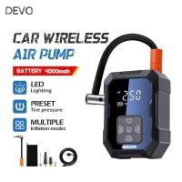 ราคา DEVO ปั๊มลมรถยนต์ จอแสดงผล LED USB ชาร์จปั๊มลมไฟฟ้า เครื่องวัดความดันลมยางฉุกเฉินไร้สายรถจักรยานยนต์ Air Inflator (49701146827)