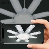 ราคา DEVO หลอดไฟเพดาน ไฟโรงรถ LED ลูเมนสูงที่มีประสิทธิภาพ พัดลมพับได้ E27 ซ็อกเก็ตพัดลม LED แสงโรงรถ (56901112417)