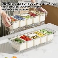 ราคา ดิโว กล่องเย็นสด กล่องเก็บตู้เย็น 5 ตารางชั้นคู่ ที่จับถาดผลไม้น้ําแข็งที่ถอดออกได้โปร่งใส (54701125964)