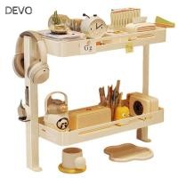 ราคา DEVO ชั้นวางเคาน์เตอร์ เหล็กคาร์บอนหลายชั้นชั้นวางหนังสือ ชั้นเก็บของไม่มีแคลมป์เจาะ 2 ชั้นขาตั้งโต๊ะคอมพิวเตอร์เดสก์ท็อป (41126613535)