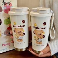 ราคา ดิโว ถ้วยสูญญากาศ 500 1000มล การ์ตูนเนยหมีถ้วย สแตนเลสดื่มความร้อนถ้วยรถ (49400829287)