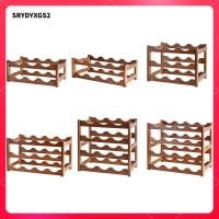 ราคา Srydyxgs2 จอแสดงผลไวน์แดงชั้นวางไวน์ไม้จัดเก็บที่วางแก้วไวน์ทนทานขาตั้งไวน์สําหรับห้องรับประทานอาหารตู้บาร์บ้านไวน์องุ่น (46450389884)