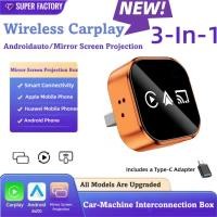 ราคา 3 in 1 Carplay Box Android Auto Mirror Projection Screen Box Ultra Light Metal Body Bluetooth 5 0 (48451749653)