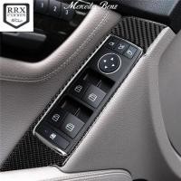 ราคา Mercedes Benz C Class W204 อะไหล่รถยนต์คาร์บอนไฟเบอร์ประตูกระจกยกปุ่มแผงการปรับเปลี่ยนชิ้นส่วนภายใน (42766339111)