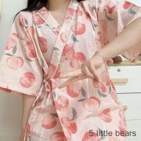 ราคา ชุดนอนกิโมโนญี่ปุ่นสำหรับผู้หญิง แบบบางเบา สไตล์ฤดูร้อน แขนสั้น ไซส์ใหญ่ คาร์ดิแกนและชุดลำลอง (44055199066)