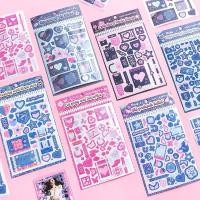 ราคา พร้อมส่ง สติกเกอร์ลายยีนส์ ของตกแต่ง journal สีชมพู ฟ้า หัวใจ ผีเสื้อ ดาว ริบบิ้น (27353426038)