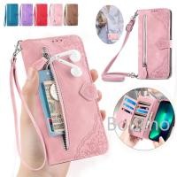 ราคา สําหรับ Apple iPhone 13 12 11 Pro Max XR XS Max 6 8 7 Plus ดอกไม้นูนซิปกระเป๋าสตางค์หนังพร้อมช่องใส่การ์ดสายยาวพลิกปกหลัง (44253338879)