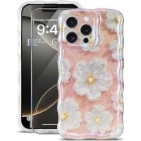 ราคา พร้อมตัวป้องกันหน้าจอ 9D สําหรับiPhone 16e 16 15 14 Plus 13 12 11 Pro MaxกรณีWaveกันชนภาพวาดสีน้ํามันที่มีสีสันดอกไม้พิมพ์สีฟ้าGlossy Soft TPUเคสโทรศัพท์สําหรับหญิงสาวผู้หญิง (27233821760)