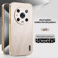 ราคา สําหรับ Honor Magic 4 Pro 4Pro Magic4 Pro Magic4Pro 5G ผ้าไหมรูปแบบหรูหรา Electroplated ทองเคสโทรศัพท์กันกระแทกป้องกันกลับ Hard Cover (43013632688)