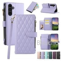 ราคา SAMSUNG สําหรับSamsung Galaxy S24 S23 Ultra S24 Plus S24 S23 FE A14 A24 A34 A54 A15 A25 A35 A55 5Gกระเป๋าสตางค์กรณีพลิกพร้อมการ์ดพรีเมี่ยมซิปปกหนัง (27943666723)