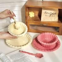 ราคา ชุดจานชามเซรามิค ครีมสไตล์แผ่นเมฆสไตล์เกาหลีชามข้าวทนอุณหภูมิสูงบนโต๊ะอาหาร (41318074212)