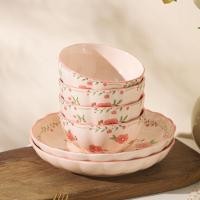 ราคา ชุดจานชามเซรามิค บนโต๊ะอาหาร ชามข้าวเกาหลี จานอาหารค่ํา ชุดจานลึก (27772903388)