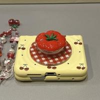 ราคา SAMSUNG Red Cherry Magnetic Bracket Holder Chainเคสโทรศัพท์เหมาะสําหรับSamsung Galaxy Z Flip 7 6 5 5G Lanyardหน้าจอพับสเตอริโอMixFlip 2 Wave N3Flip ShockProofฝาครอบป้องกัน (54101542264)