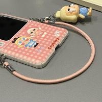 ราคา SAMSUNG การ์ตูนสีชมพูตาหมากรุกตลกร้องไห้เด็กกรณีโทรศัพท์เหมาะสําหรับ ซัมซุง กาแลคซี Z พลิก7 6 5 4 3 5กรัมเชือกเส้นเล็กพับฮาร์ดเชลล์สําหรับ ปุราx n3พลิก ผสมพลิก 2ฝาครอบป้อง (52651640666)