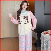 ราคา SY5 ชุดนอนหลวม Cartoon Hello Kitty ออกแบบให้อบอุ่นในฤดูหนาว (49651678781)