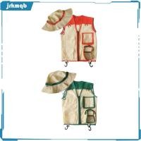 ราคา jrkmqb เสื้อกั๊กคาร์โก้สําหรับเด็ก เสื้อกั๊กสํารวจและหมวก ชุดสํารวจกลางแจ้ง เครื่องแต่งกายซาฟารี แกล้งเล่น อุปกรณ์แคมป์ปิ้ง ผ้าสบาย เหมาะสําหรับบทบาทเล่น (46100808567)