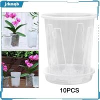 ราคา jrkmqb กระถางกล้วยไม้ 10 ชิ้นพร้อมจานรองความทนทานแบบโปร่งใสแบบพกพาใช้งานง่ายกระถางดอกไม้ (45400808693)