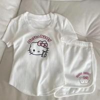 ราคา ชุดนอนHelloKitty ลายการ์ตูน สไตล์Loungewear ชุดสองชิ้นแขนสั้น สำหรับสาวๆ สวมใส่สบาย (44468915751)