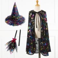 ราคา ชุดคอสเพลย์ฮาโลวีนสำหรับเด็ก ประกอบด้วยเสื้อลายแม่มดสีดำ หมวก และไม้กวาด ครบเซ็ตสามชิ้น รหัส 251024 (45500113048)