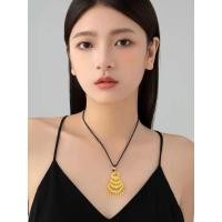 ราคา จี้นกยูงทองแท้เคลือบด้วยทอง พร้อมสร้อยคอดอกไม้แบบเปิดสามชั้น (49750411923)