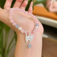 ราคา สร้อยข้อมือดีไซน์ลูกแมวการ์ตูนและดอกพีช สีชมพู (41920442820)