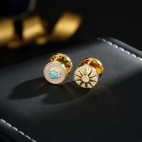 ราคา ต่างหูเปลือกหอยทรงกลม ทำจากทองคำแท้ 18K (43170616158)