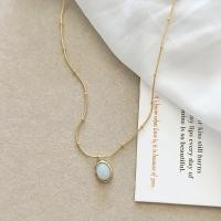 ราคา สร้อยคอดีไซน์สวยงามด้วยหินธรรมชาติ สีฟ้าใสสะอาด (41071053102)