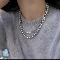 ราคา สร้อยคอมุกและลูกปัดแก้วแบบซ้อนสองชั้น (40773021251)