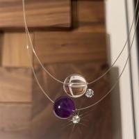 ราคา สร้อยคอมุกธรรมชาติสีน้ำเงินพร้อมเชือกดึงแบบซ่อนSterling 925 (43724530995)