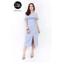 ราคา DR1983เดรสผ้าอามีน่า ทรง Off Shoulder ทรงสอบ แต่งระบายเปิดไหล่ด้วยออแกนดี้ตรงปลายของระบาย กระโปรงผ่าหน้าเบาๆ (6356722763)