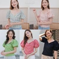 ราคา TP463 Linen Top เสื้อผ้าลินิน สีดำ ทรงแขนพอง (5797962915)