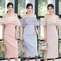 ราคา DR2125 เดรสผ้าอามีน่าทรงยาว ด้านบนช่วงหน้าอกแต่งระบายด้วยผ้าออแกนดี้ ซิปซ่อนด้านหลัง (5260947527)