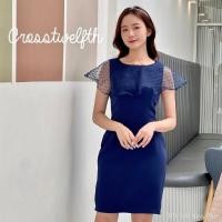 ราคา DR2448 เดรสผ้าเปเป้ แต่งไหล่ด้วยผ้าออแกนดี้ลายจุด ซับในทั้งชุด ผ้าไม่หนามากมีซิปด้านหลัง (26600012719)