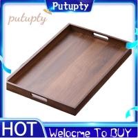 ราคา ใช้ในบ้านไม้ไผ่ถาดน้ําชาไม้ขนาดใหญ่สี่เหลี่ยมแสดงจานสีวอลนัทถ้วยเก็บจับชุดน้ําชาญี่ปุ่นถาด44 30 4ซม (50600059300)