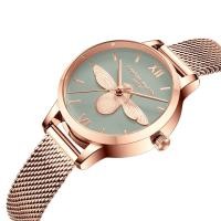 ราคา Hannah Martin ผู้หญิงนาฬิกาญี่ปุ่นควอตซ์นาฬิกา 3D Bee Dial สแตนเลสนาฬิกาข้อมือกันน้ํา (42775648156)