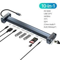 ราคา 10 in 1 USB Hub Multi Port USB C Splitter Adapter USB TYPE C ถึง 3 0USB PD100W Docking Station ขาตั้งแล็ปท็อป (42773787163)