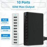 ราคา สถานีชาร์จ USB 10 พอร์ต 60W ฮับชาร์จ USB หลายพอร์ตเดสก์ท็อปปลั๊กไฟสําหรับแท็บเล็ตโทรศัพท์มือถือ (53350076305)
