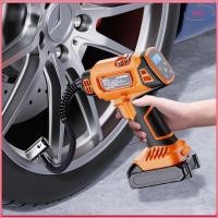 ราคา DYNA ปั๊มลมไฟฟ้า DC12V หรือ DC18V 120PSI เครื่องอัดอากาศแรงดัน แบบพกพาพร้อมไฟ LED 140W Max ไฟฟ้ายางรถอัตราเงินเฟ้อปั๊มสําหรับรถยนต์ รถจักรยานยนต์ จักรยาน (46501912781)