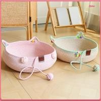 ราคา ดี้ ที่นอนสัตว์เลี้ยง ล้างทําความสะอาดได้ระบายอากาศถักเตียงแมว เชือกฝ้ายที่ถอดออกได้ที่ทําด้วยมือแมวนอนบ้านสี่ฤดูกาลสากล (57550243506)