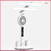 ราคา โคมไฟอ่านหนังสือ DYNA โคมไฟตั้งโต๊ะ LED หรี่แสงได้แบบสัมผัสแบบชาร์จไฟได้ สองหัวพร้อมพัดลมนาฬิกา โคมไฟตั้งโต๊ะป้องกันดวงตา (41426658145)