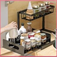 ราคา ดี้ จับ ออกตู้ออแกไนเซอร์ ขยายความสูง2ชั้นภายใต้อ่างล้างจานออแกไนเซอร์ ทนทานเหล็กคาร์บอนสไลด์ออกมัลติฟังก์ชั่ตู้เก็บชั้นวางสําหรับห้องครัวห้องน้ํา (57101684030)