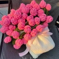 ราคา โครเชต์ดอกกุหลาบผ้าห่มสําเร็จรูป ถักดอกไม้ ช่อดอกไม้ที่ทําด้วยมือแฟนวันเกิดครู ของขวัญวันอาจารย์ของขวัญวันวาเลนไทน์七口装饰 (42852290154)