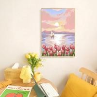 ราคา Nordic Morandi ทิวลิปภาพวาด Core Simple Abstract Line Art โปสเตอร์สําหรับตกแต่งผนังบ้าน (42507765539)